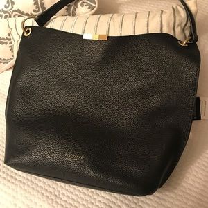 Black leather Ted Baker hobo style shoulder bag